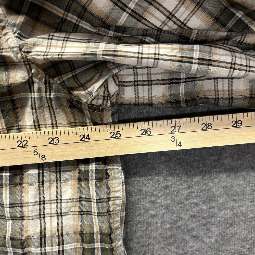 Carhartt Button Shirt‎ Mens X Large Plaid Relaxed Fit Black White 100588 Cotton